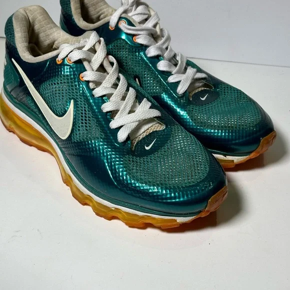 Nike Air Max Mens Miami Dolphins Aqua Orange Vintage Size 7.5 - Picture 2 of 16